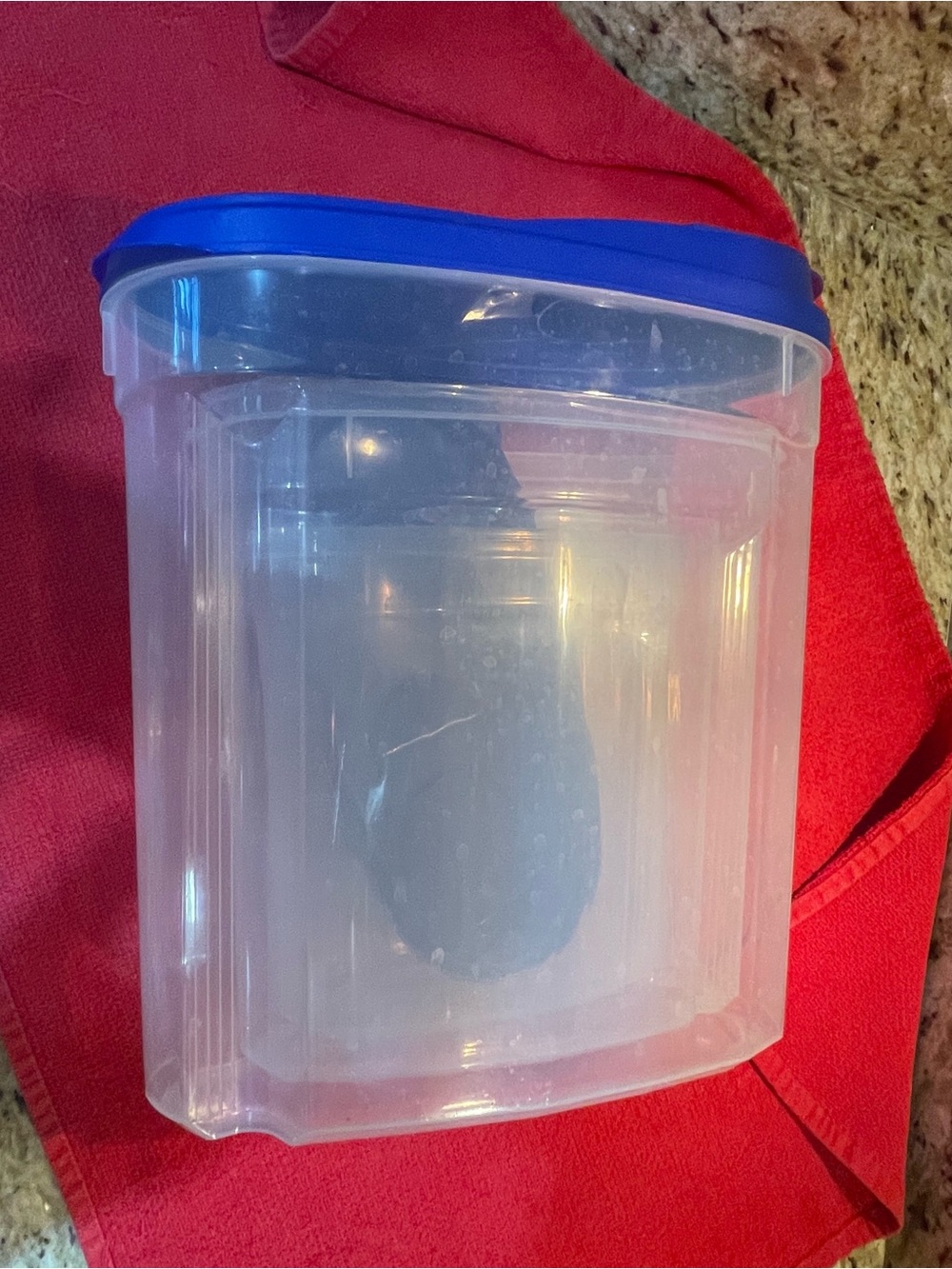 Clear Plastic Food Storage Containers /  Blue Lids - Airtight Kitchen Organizer